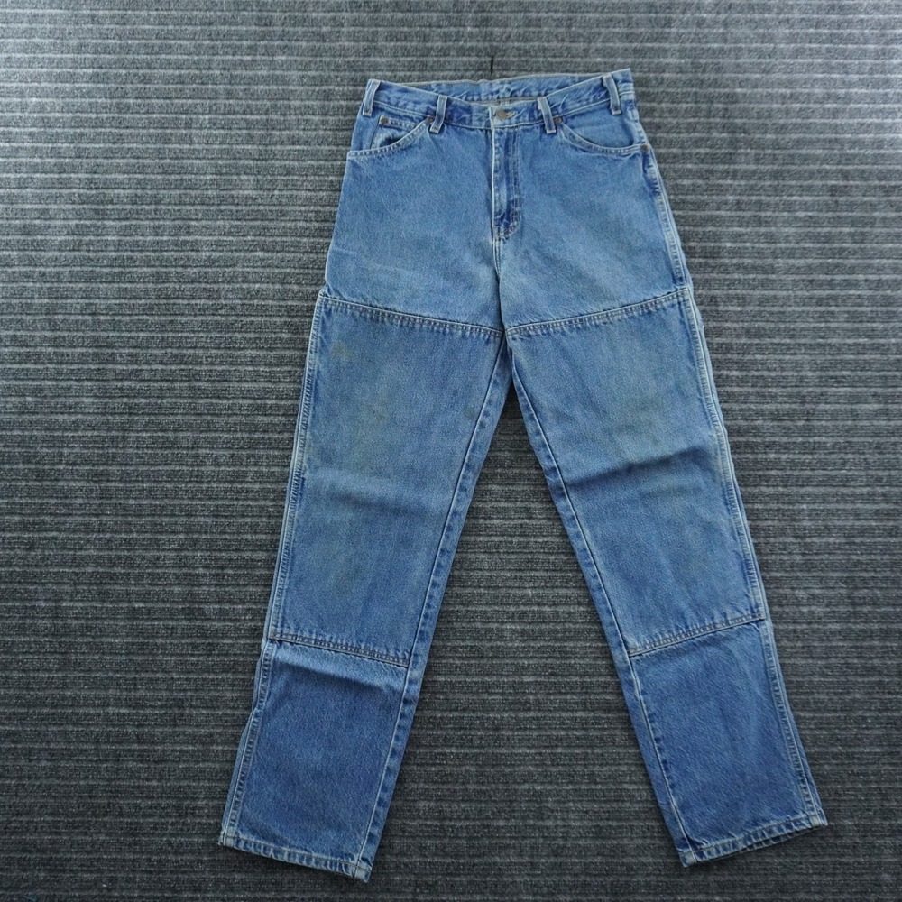 Dickies Double Knee Pants Mens 31 Blue Vintage 90s Workwear Utility Denim